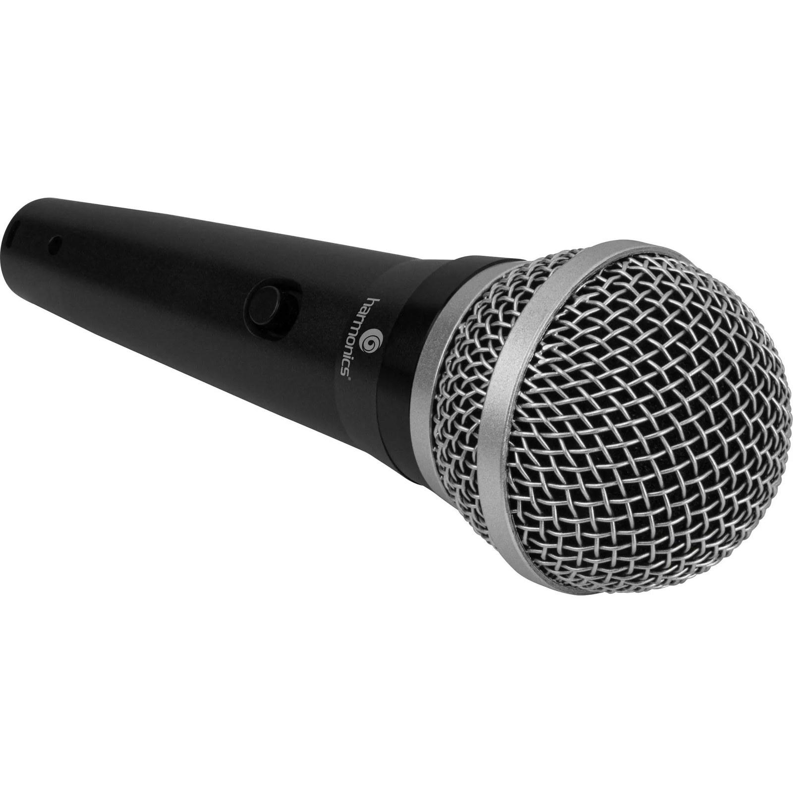 Harmonics MDU101 Dynamic Microphone Cardioid Unidirectional with Leather Bag and Mic Clip, Black