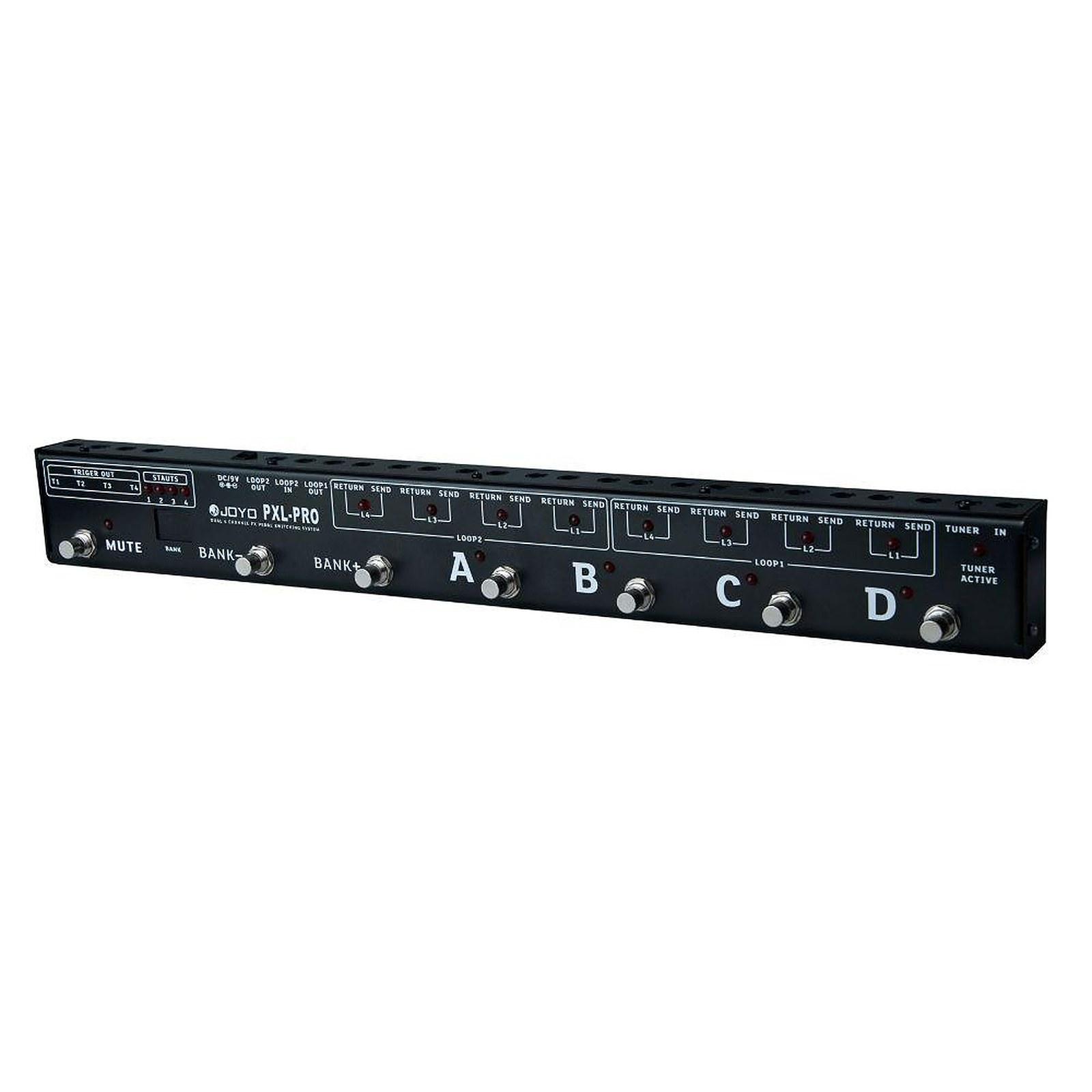 Joyo PXL-PRO Guitar Foot Effect Pedal Controller, Dual 4-Channel 8 Loop Programmable FX Switcher with Amp Switching, Black
