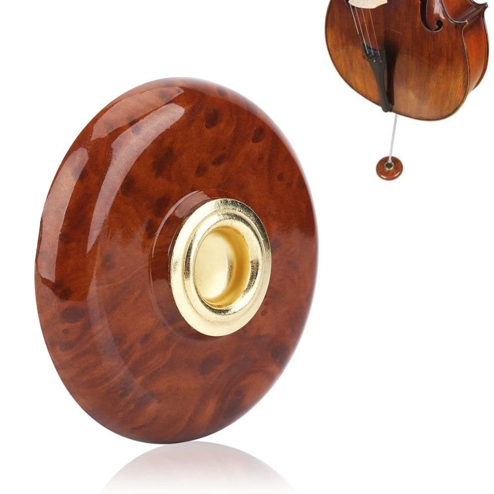 Cello Anti Slip Mat Pad Plastic Metal Holder for Endpin Rest Stopper, Floor Protector Instrument Accessory, Brown