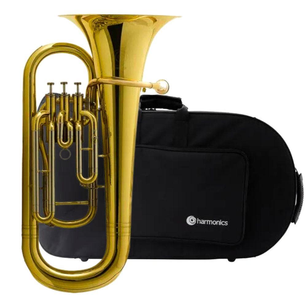 Harmonics HEP-1181L Bb Tuba Euphonium Convertible for Marching and Concert Use, Tenor Tuba Bombardino with Soft Case