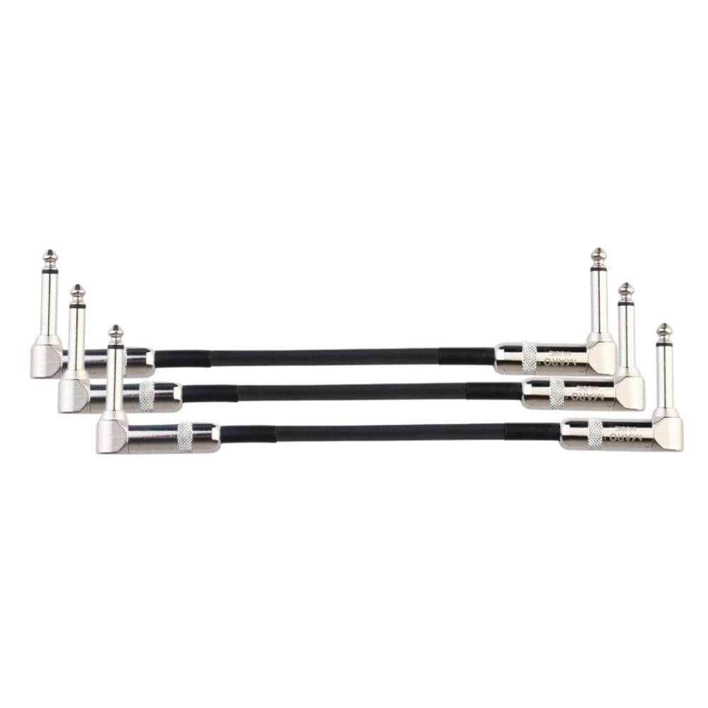 Maro 3 Pack Guitar Patch Cable with Right Angle Plug, 1/4 Inch Straight Instrument Connection Angle Patch Cable with Durable Gold Plated Connectors